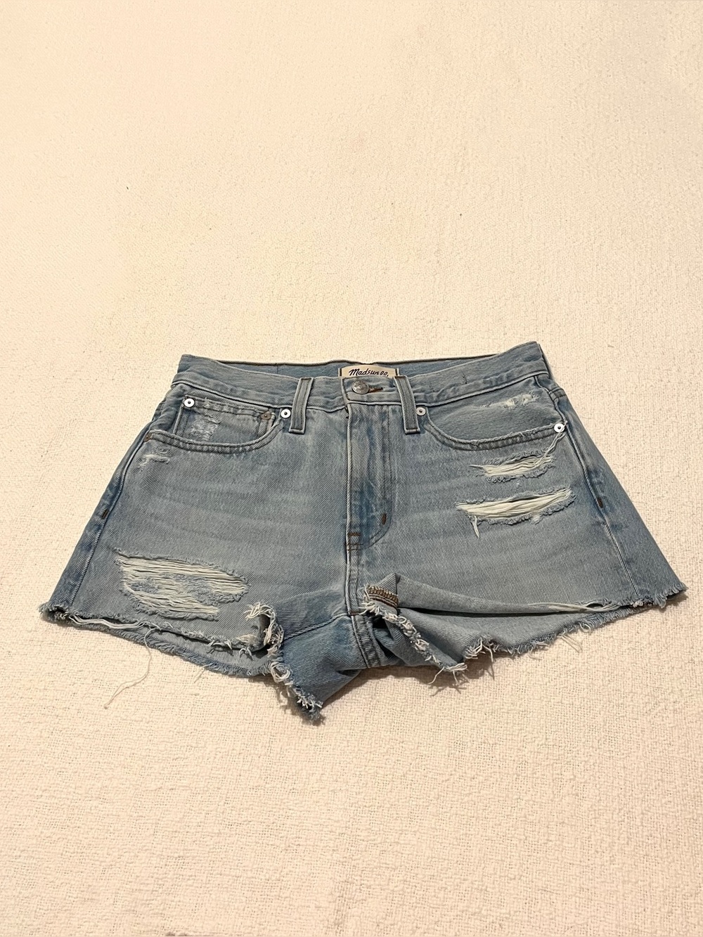 Madewell relaxed denim jean shorts mid wash size 24